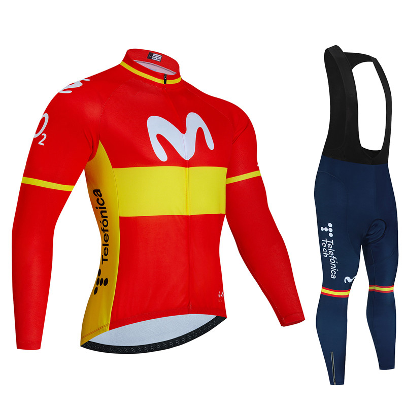 Junior Cycling Gear - Spain Movistar Autumn Long Sleeve Cycling