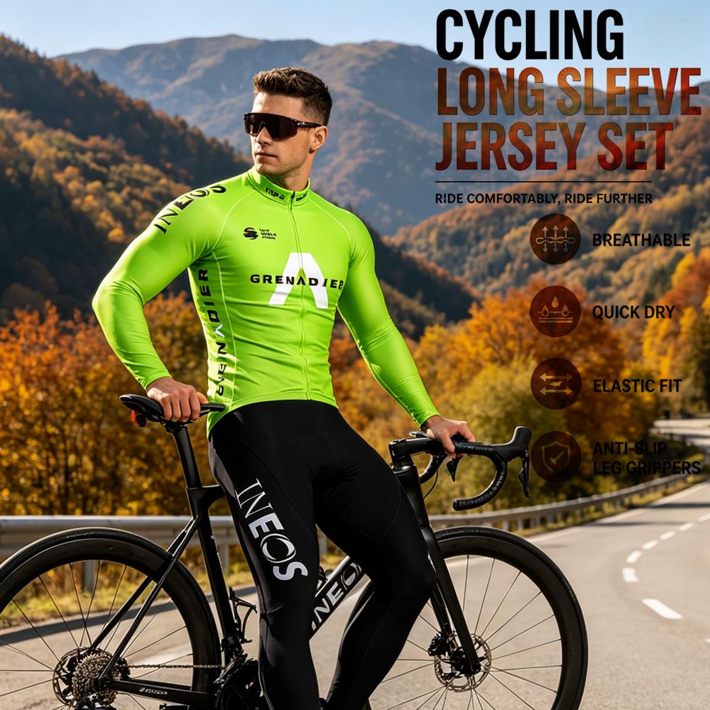 Junior Cycling Gear - Autumn Cycling Jersey Set Ropa Ciclismo
