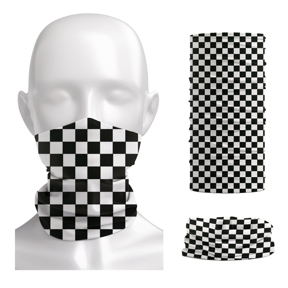 Cycle Gear - Checkered Ska Printed Headband Neck Warmer