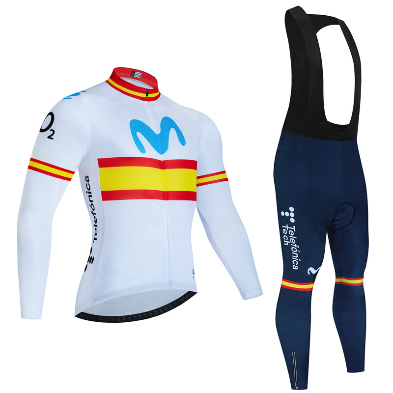 Spain Movistar Autumn Long Sle - Junior Cycling Gear 评论和价格