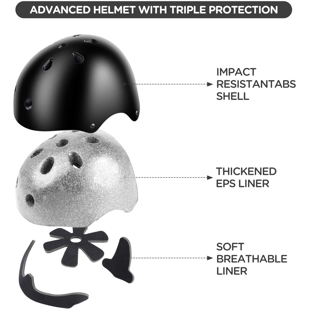 7Pcs/Set Kids Bike Helmet Skat - Cycling Gear Kids 评论和价格