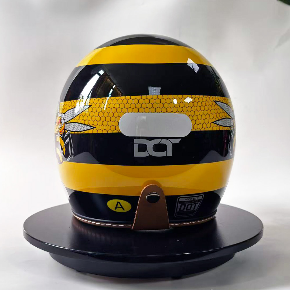 New Retro Motorcycle Helmet Ye - Yellow Cycling Gear 评论和价格