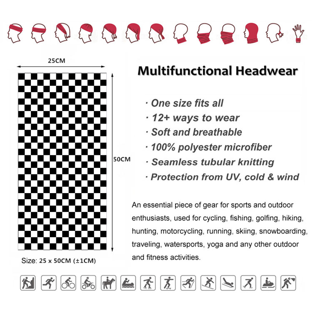 Checkered Ska Printed Headband - Cycle Gear 评论和价格